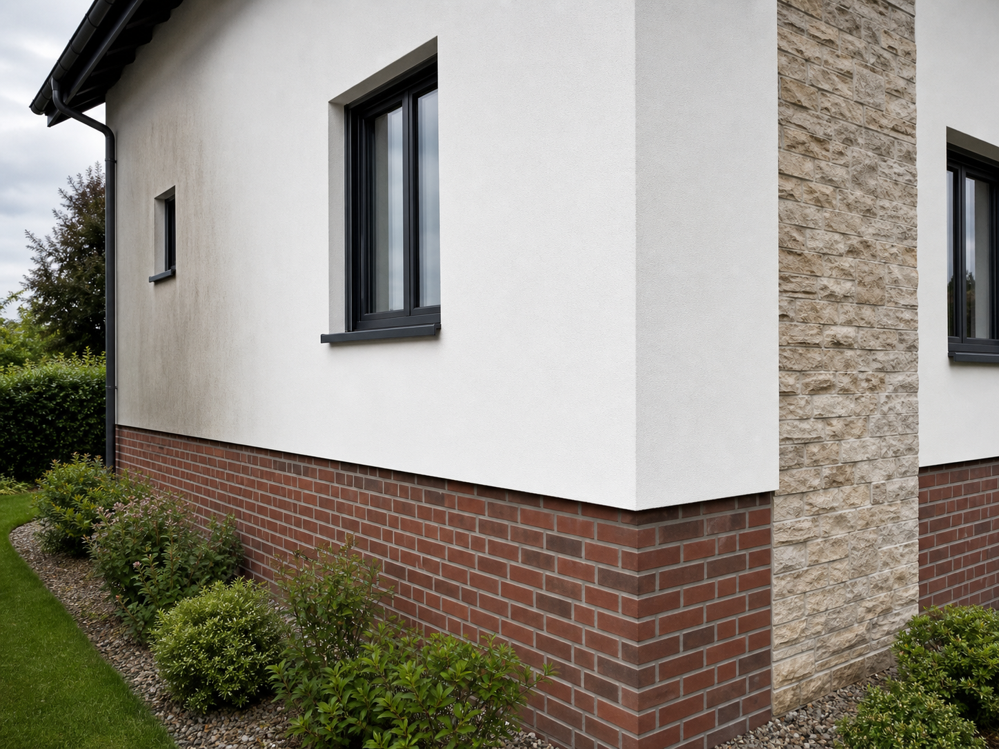 Fassadenreinigung Mischfassade Hannover – kombinierte Putz- und Klinkerfassade reinigen