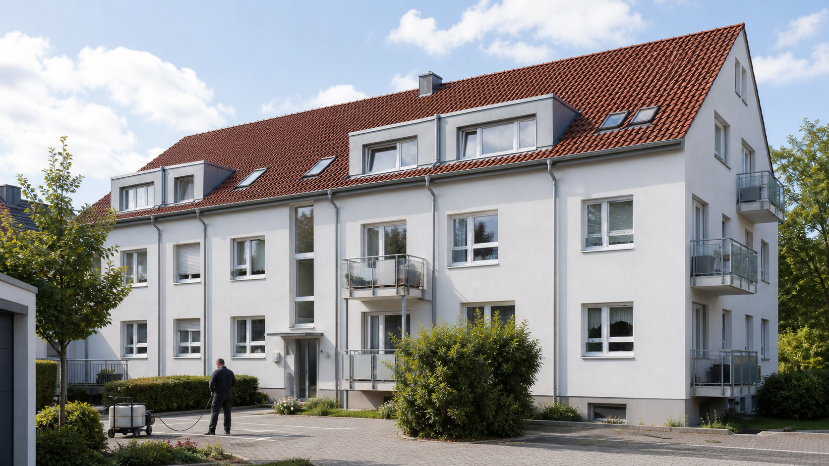 Dachreinigung Mehrfamilienhaus Bad Oeynhausen – WEG und Hausverwaltung professionelle Dachpflege