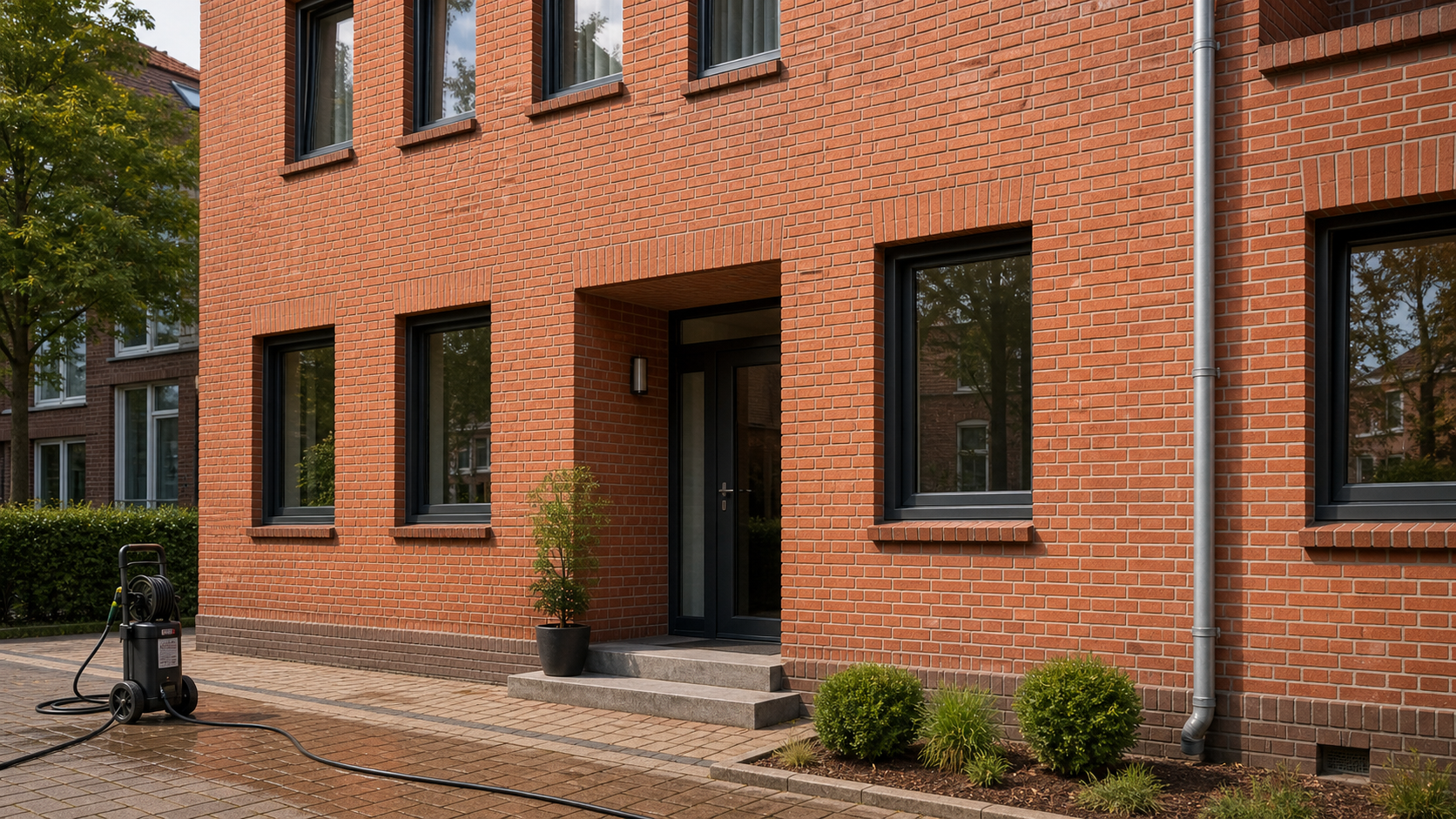 Klinkerreinigung Hannover ohne Neuanstrich – Klinkerfassade nach professioneller Reinigung aufgefrischt
